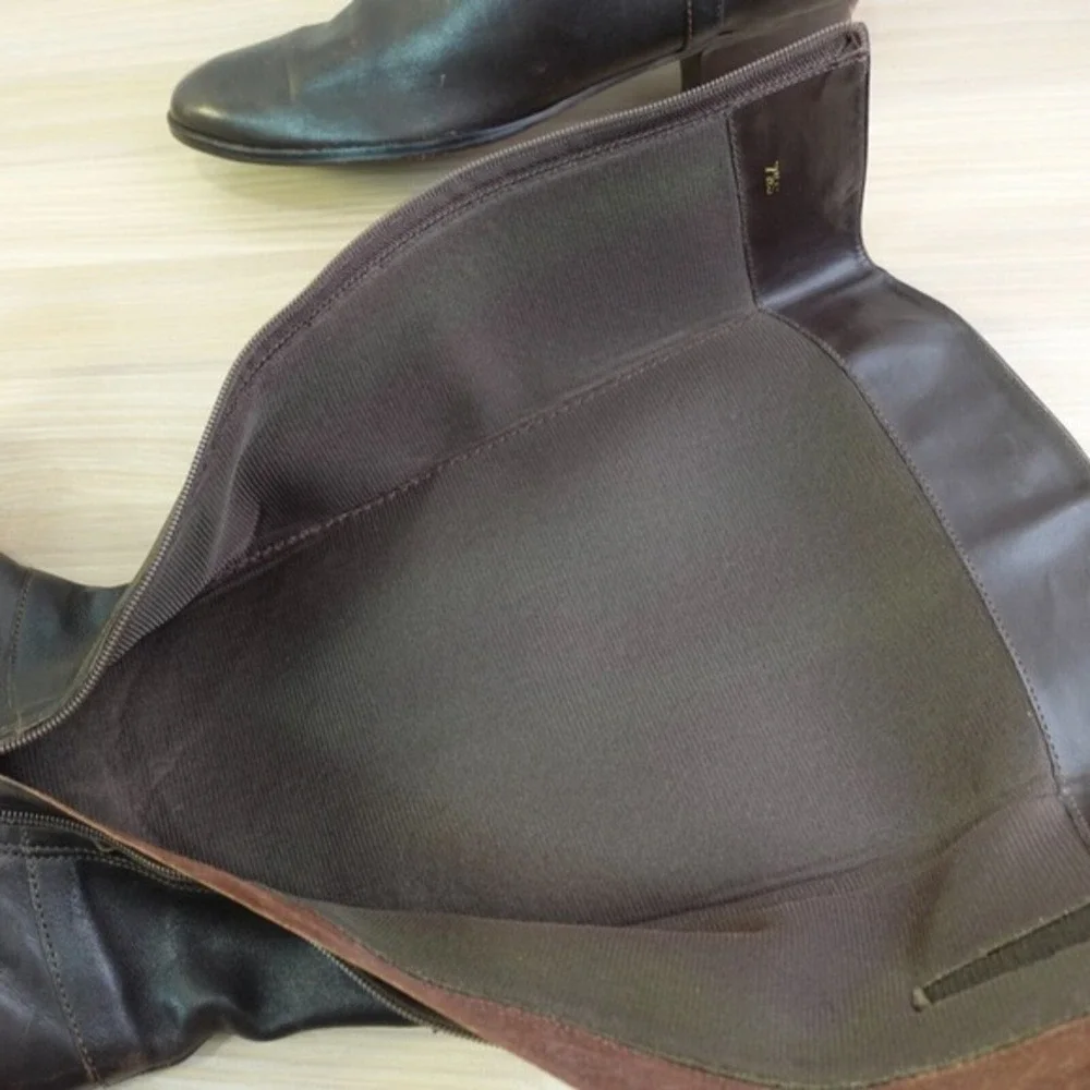 Y2K Knee High Boots‎ Womens 7.5 N Brown Leather Downtown Girl SELBY Old Money